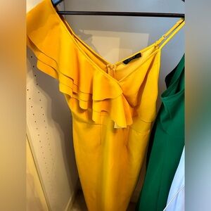 Hello one shoulder ruffle dress